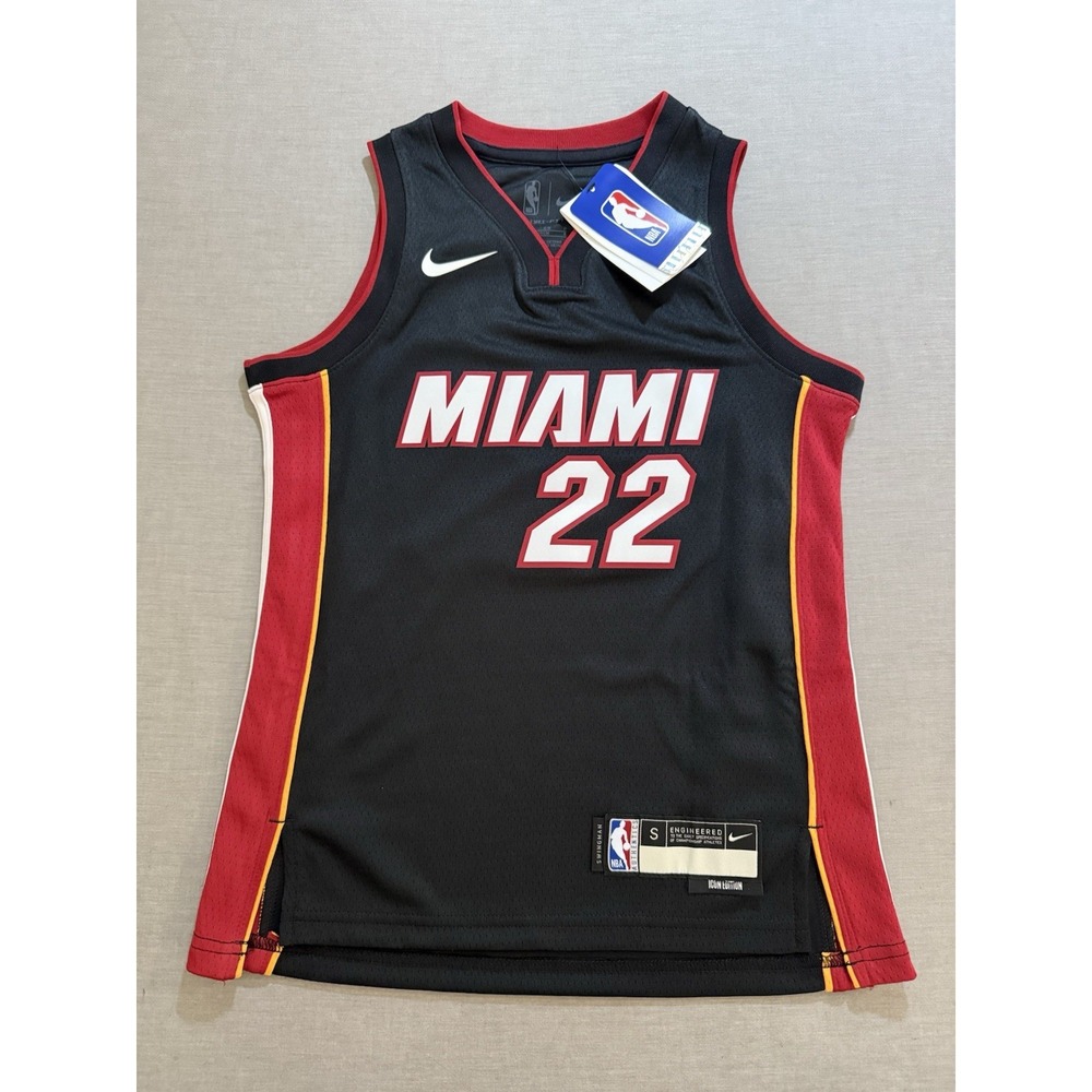Nike Miami Heat NBA Jersey Butler #22 Jersey Boys Small Black Sleeveless New.